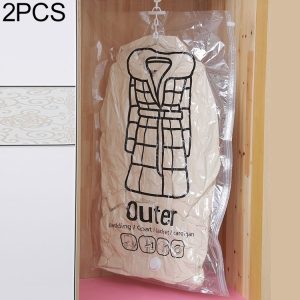 2 PCS Side Pull Hanging Vacuum Compression Bag Clothes Storage Finishing Dust Cover