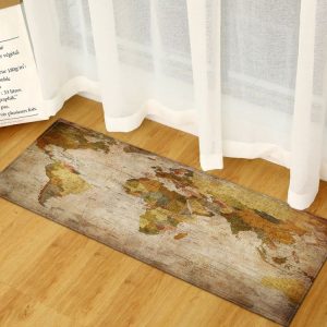 World Map Carpets Rug Bedroom Kids Baby Play Crawling Mat Memory Foam Area Rugs Carpet, Size: 40x60cm (Color Block)