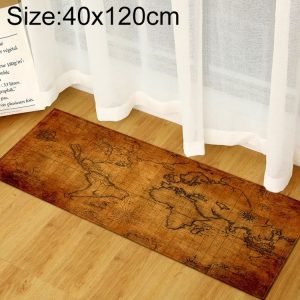 World Map Carpets Rug Bedroom Kids Baby Play Crawling Mat Memory Foam Area Rugs Carpet, Size: 40x120cm (Brown)