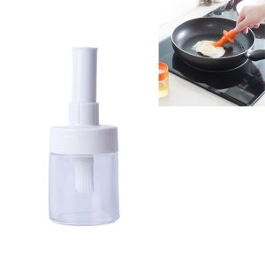 Kitchen Gadgets Silicone Heat Resisting Oil Bottle Brushes Barbecue Tool Portable Basting Brush (Dip White)
