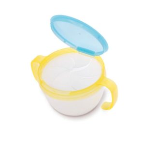 Baby Products Anti-sprinkling Design Baby Double Handle Biscuit Small Bowl Snack Cup (Yellow)