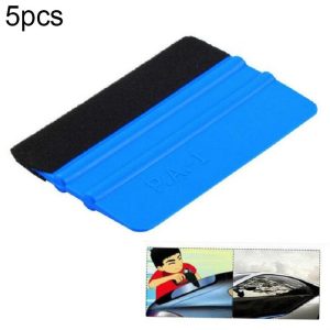 5pcs Felt Scraper Plastic Film Scraper Car Foil Cleaning Tools, Size: 10x7cm (Blue)