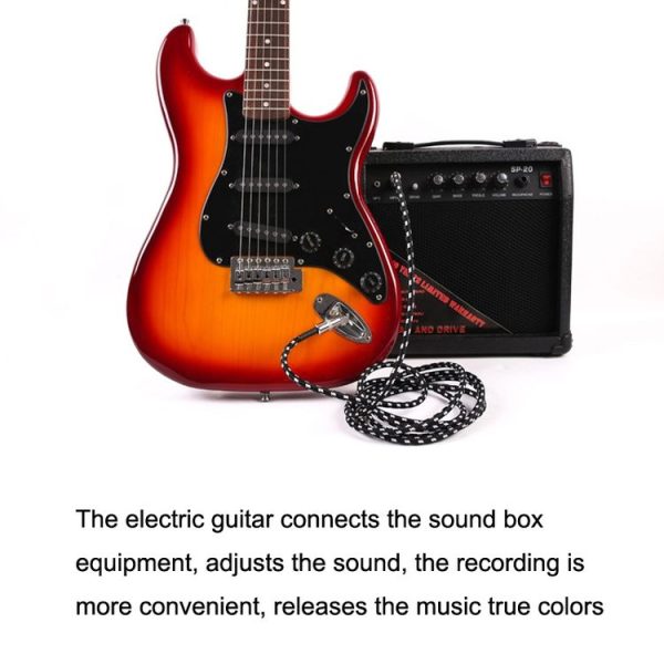 Guitar Connection Wire Folk Bass Performance Noise Reduction Elbow Audio Guitar Wire, Size: 3m (Red Black) - Image 5