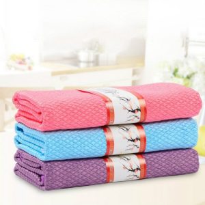 3 PCS Kitchen Glass Window Soft Fiber Clean Towel 40x50 cm, Colour: Color