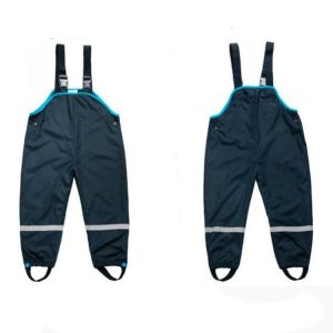 Double Rainproof Waterproof Thick Beach Pants Green Poncho Raincoat Children Bib, Size: L (Black)