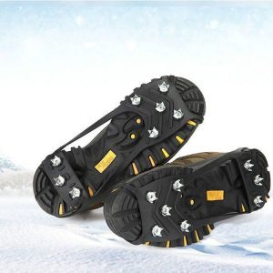 8 Teeth Ice Claw Outdoor Non-slip Shoes Covers for Ice Snow Ground, Size: L(40-44) (Black)