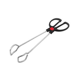 Stainless Steel Plastic Handle Barbecue Tongs Food Clip Barbecue Tools, Model number: 12 Inch