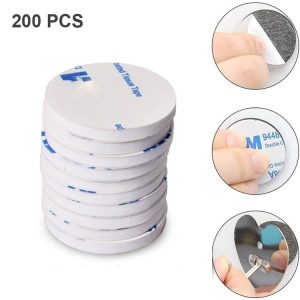 200 PCS 25x1.5mm Round EVA Foam Double-sided Adhesive Strong High-viscosity Sponge Sticker (White)