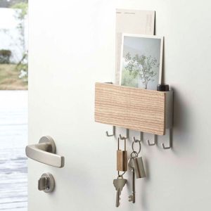 Punch-free Wall Key Hanger Multifunctional Hook Holder (White)