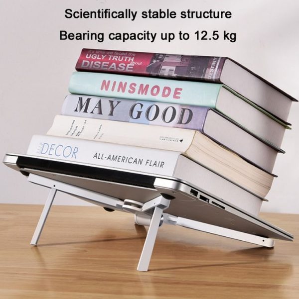 Oatsbasf X02 Laptop Heightening Bracket Portable Storage Folding Adjustable Hanging Radiator (White) - Image 6