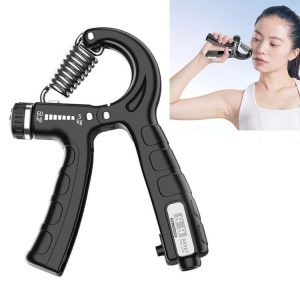 5-60kg Adjustable Mechanical Counting Gripper Finger Strength Training Device (Black)
