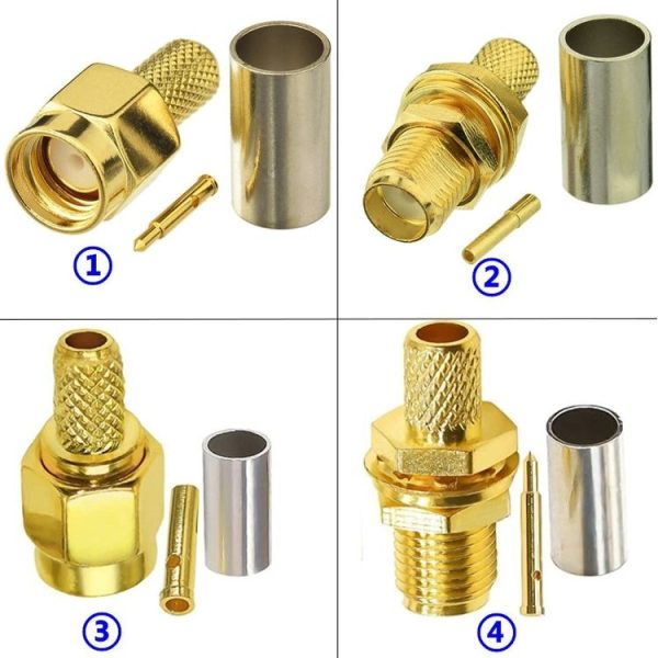 10pcs RP SMA Female Plug Connector Crimp For RG58 / LMR195 / RG142 / RG400 - Image 2