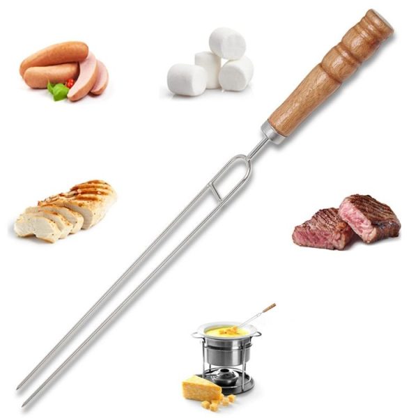 Stainless Steel Barbecue Skewers Barbecue Fork U-shaped Barbecue Fork, Spec: 4pcs - Image 3