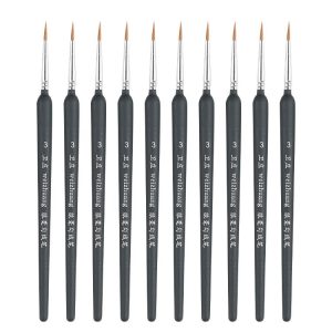 10 PCS 3 WeiZhuang Hook Line Pen Painting Hand-painted Watercolor Wolf Mint Hook Line Pen Painting Stroke Thin Line Brush, Color: Dark Blue