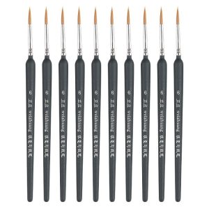 10 PCS 6 WeiZhuang Hook Line Pen Painting Hand-painted Watercolor Wolf Mint Hook Line Pen Painting Stroke Thin Line Brush, Color: Dark Blue