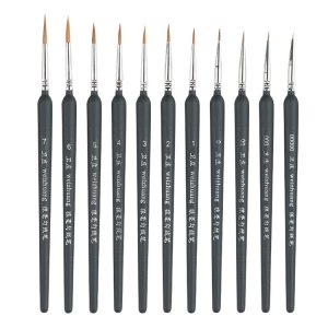 11 PCS Full Sets WeiZhuang Hook Line Pen Painting Hand-painted Watercolor Wolf Mint Hook Line Pen Painting Stroke Thin Line Brush, Color: Dark Blue