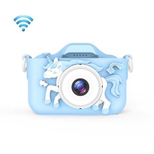 Q8 Children Camera HD Dual-lens Camera Cartoon Children Digital Camera, Style: WiFi 4.0MP (Blue)