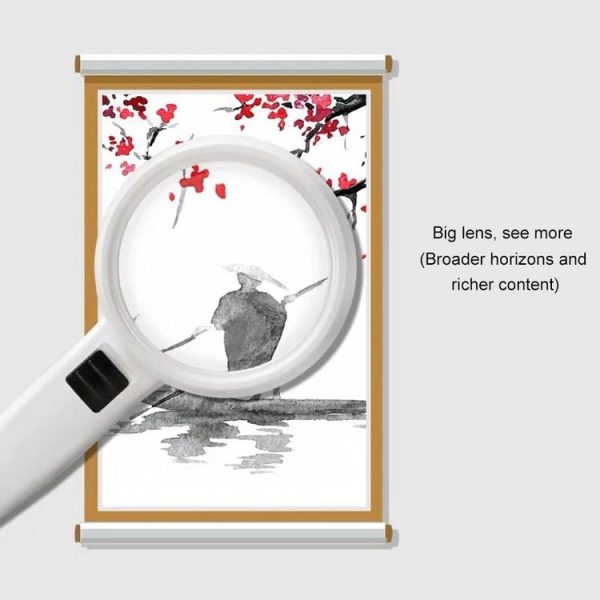 Handheld High-definition Lens with LED Light Reading and Maintenance Magnifying Glass for the Elderly, Style: 95mm 10 Times - Image 10