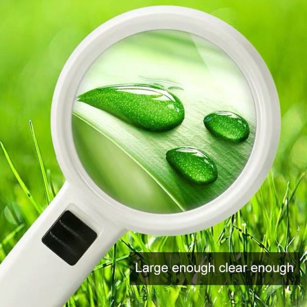 Handheld High-definition Lens with LED Light Reading and Maintenance Magnifying Glass for the Elderly, Style: 95mm 10 Times - Image 11