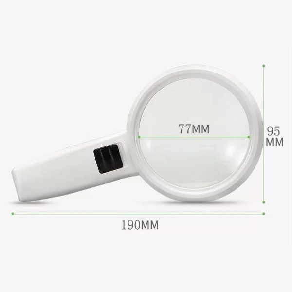 Handheld High-definition Lens with LED Light Reading and Maintenance Magnifying Glass for the Elderly, Style: 95mm 10 Times - Image 2