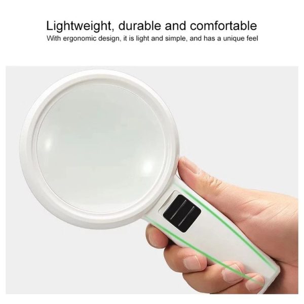 Handheld High-definition Lens with LED Light Reading and Maintenance Magnifying Glass for the Elderly, Style: 95mm 10 Times - Image 6