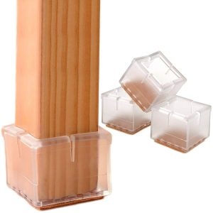4pcs Square Chair Leg Caps PVC Feet Protector Pads Furniture Table Covers, Size: 42-48mm