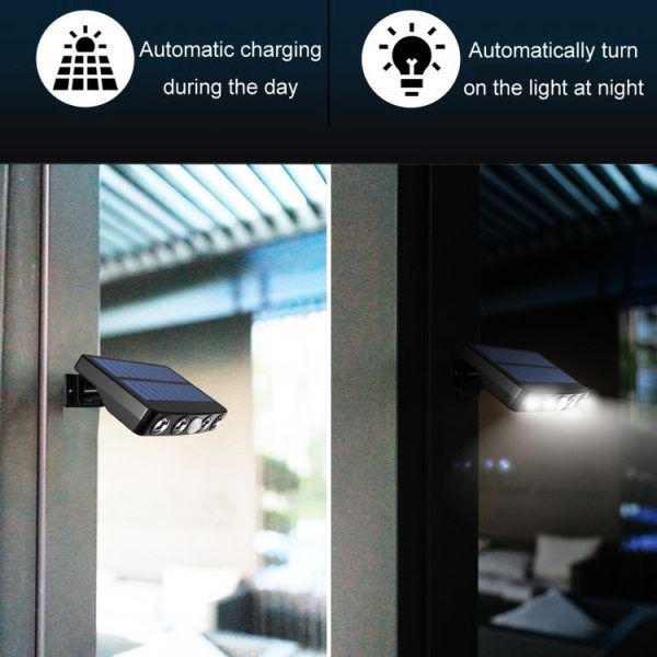 With Ground Plug Wiring Free Infrared Sensor Waterproof Solar Lighting Wall Light, Color Temperature: White Light - Image 3