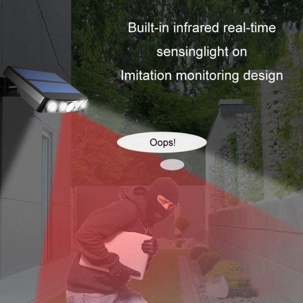 With Ground Plug Wiring Free Infrared Sensor Waterproof Solar Lighting Wall Light, Color Temperature: White Light - Image 4
