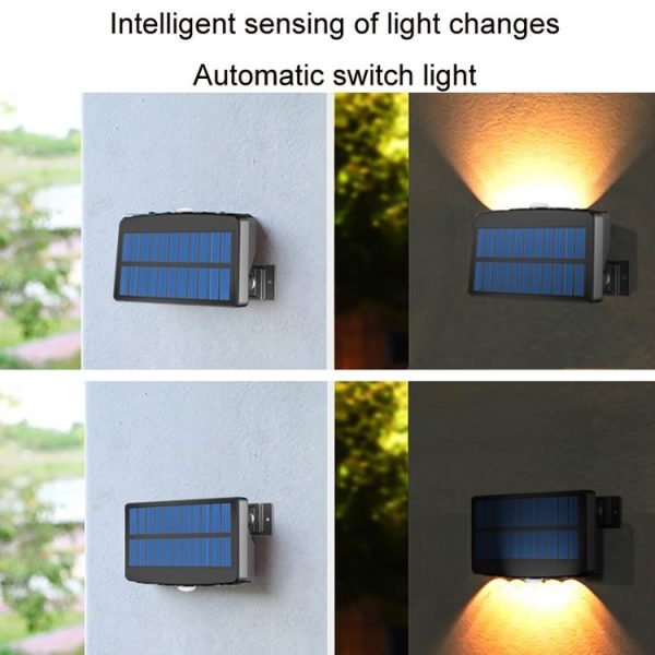 With Ground Plug Wiring Free Infrared Sensor Waterproof Solar Lighting Wall Light, Color Temperature: White Light - Image 5