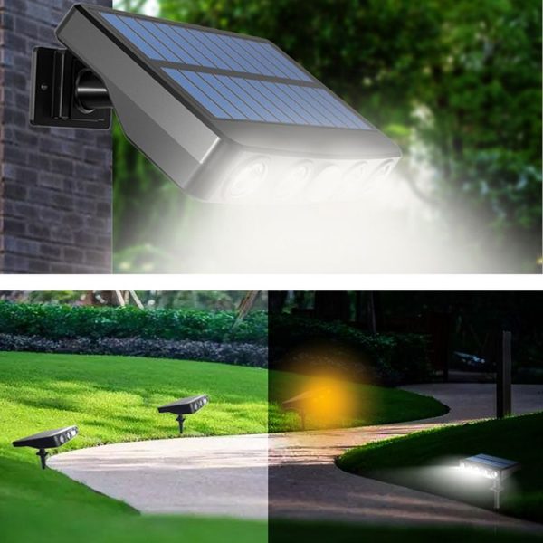 With Ground Plug Wiring Free Infrared Sensor Waterproof Solar Lighting Wall Light, Color Temperature: White Light - Image 6