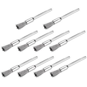 10 PCS Wire Brush Metal Descaling Polishing Brush To Remove Oxide Layer Flat Polishing Brush, Style: Pen Shape 3x8MM