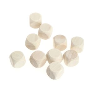 10 PCS 6 Sided Blank Wood Dice Party Family DIY Games Printing Engraving Kid Toys, Size: 1cm