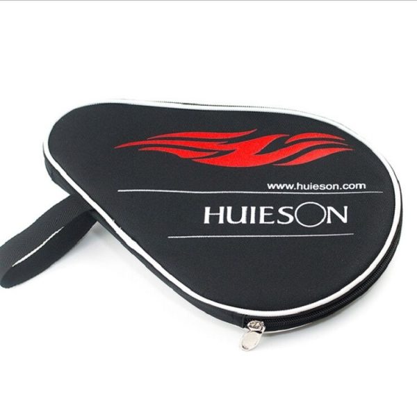 HUIESON HS-PT-H02 Gourd-shaped Zipper Oxford Cloth Single Table Tennis Racket with Ball Bag, Size: 30x20.5cm (Black)