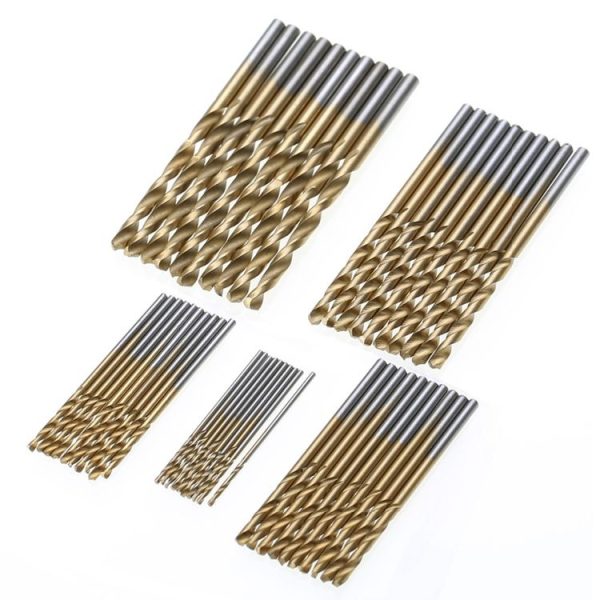 50 PCS / Set Titanium Coated Drill Bits High Speed Steel Drill Bit Set Power Drilling Tools - Image 3