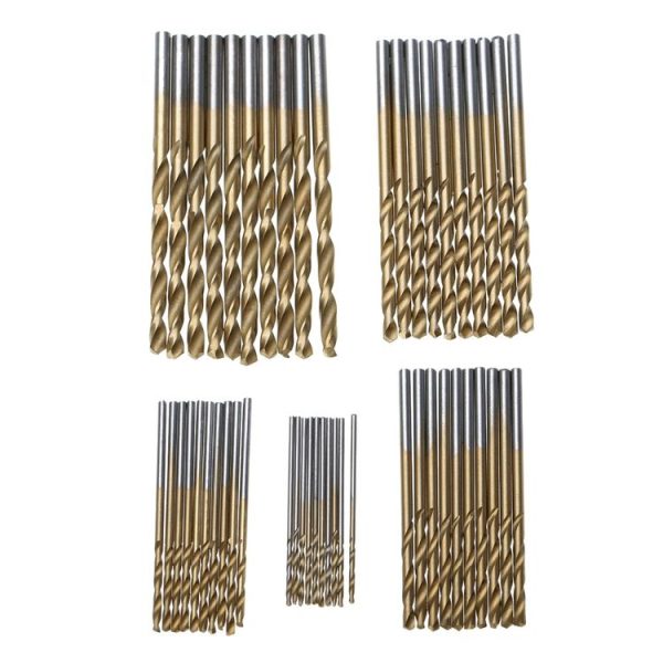 50 PCS / Set Titanium Coated Drill Bits High Speed Steel Drill Bit Set Power Drilling Tools - Image 4