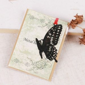 2 PCS Ferrous Metal Bookmarks Creative Stationery Gifts Butterfly