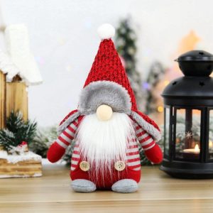 Christmas Decorations Santa Claus Ornaments Faceless Doll Window Decorations (Pointed Hat)