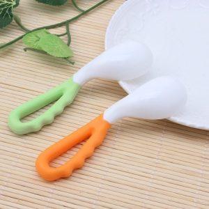 2 PCS Baby Curved Spoon Eat Spoon Baby Pacifier Feeding Spoon Solid Supplies Curved Spoon Children Tableware (Mixing)