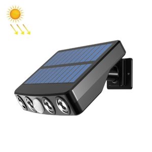 Without Ground Plug Wiring Free Infrared Sensor Waterproof Solar Lighting Wall Light, Color Temperature: RGB