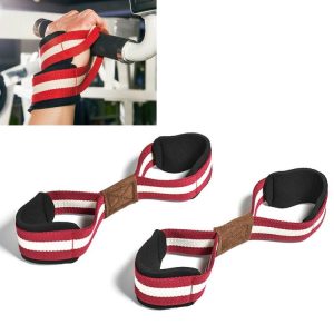 8-shaped Sports Booster Belt Grip Belt Fitness Pull-up Assist Belt Sports Bracer, Size: L (Red)
