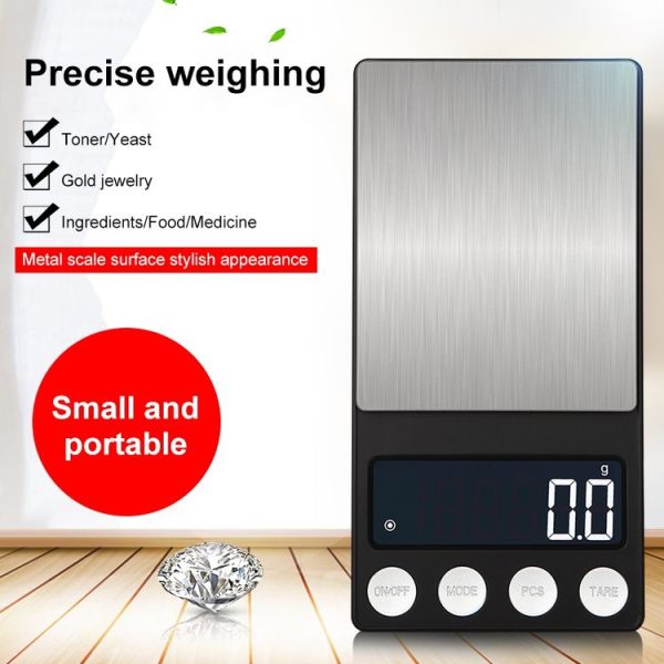 High-Precision Electronic Scale Mini Portable Jewellery Medicine Scale, Style: 1000g / 0.1g - Image 6