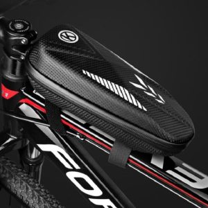 Bicycle Road Bike Bag Hard Shell Package Bicycle Front Beam Bag Waterproof Riding Bag (Black)