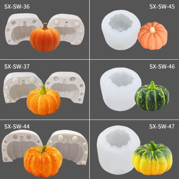Halloween Three-Dimensional Pumpkin Cake DIY Scented Candle Silicone Mold, Specification: SW-45 - Image 5