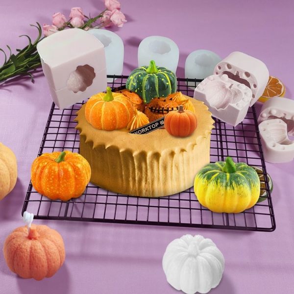 Halloween Three-Dimensional Pumpkin Cake DIY Scented Candle Silicone Mold, Specification: SW-45 - Image 6