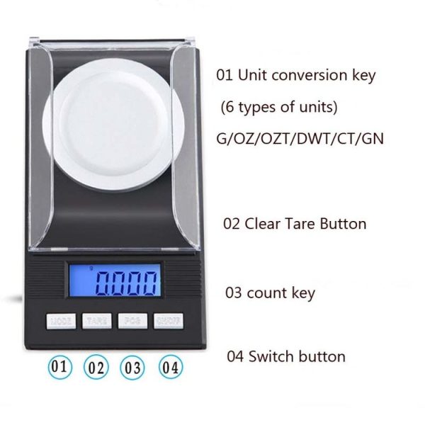 100g / 0.001g High-Precision Portable Jewelry Scale Mini Electronic Scale Precision Carat Electronic Scale - Image 4