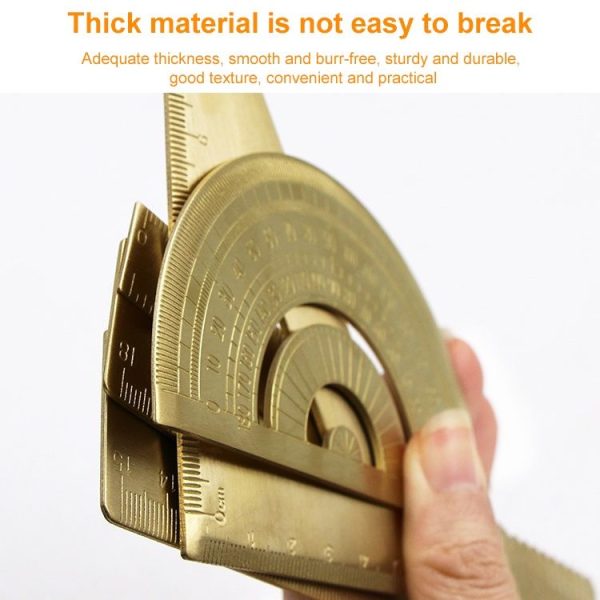 Brass Retro Drawing Ruler Measuring Tools, Model: 0-180 Degree Protractor - Image 5