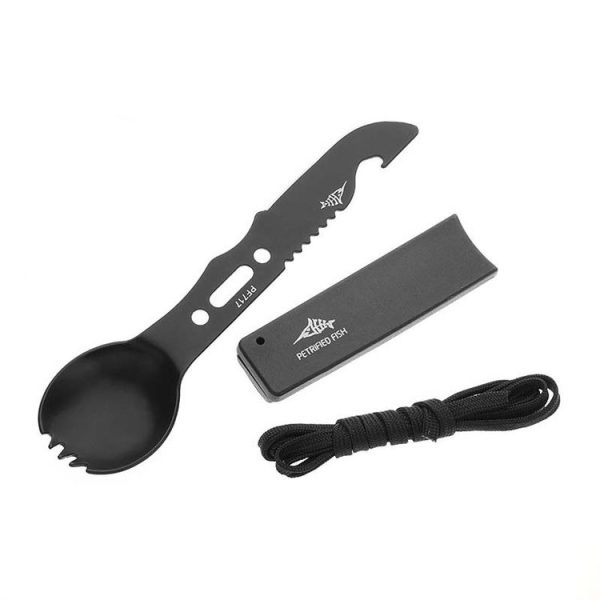 2 PCS Multifunctional Camping Tableware Knife Fork And Spoon Integrated Outdoor Survival Tool, Random Color Delivery - Image 2