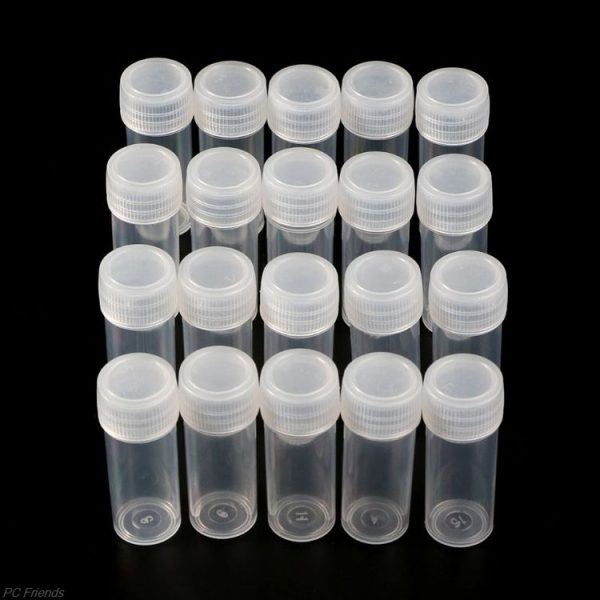 30 PCS 5ml Plastic Test Tubes Vials Sample Container, Powder Craft Screw Cap Bottles for Office School Chemistry Supplies, Capacity: 5ml - Image 2