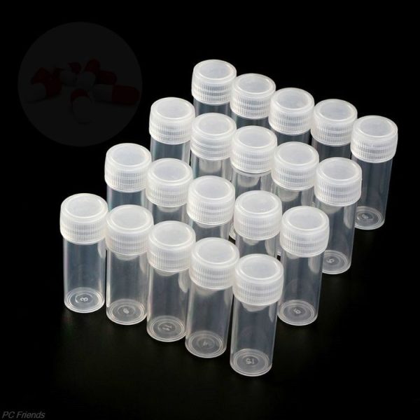 30 PCS 5ml Plastic Test Tubes Vials Sample Container, Powder Craft Screw Cap Bottles for Office School Chemistry Supplies, Capacity: 5ml - Image 6
