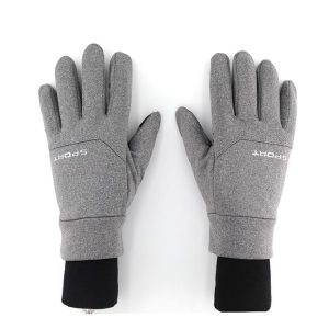 QX-2020-005 Outdoor Cycling Mountaineering Skiing Waterproof Windproof Touch Screen Plus Velvet Warm Sports Gloves, Size: L (Gray)